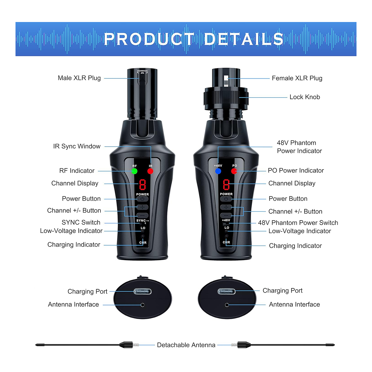 TR-20SET UHF Wireless Microphone Adapter