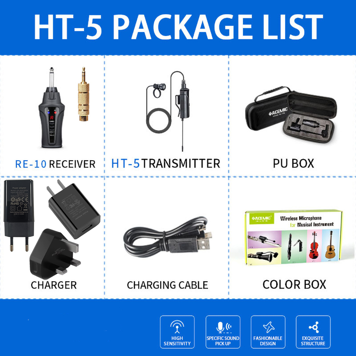 HT-5 Wireless Harmonica Microphone